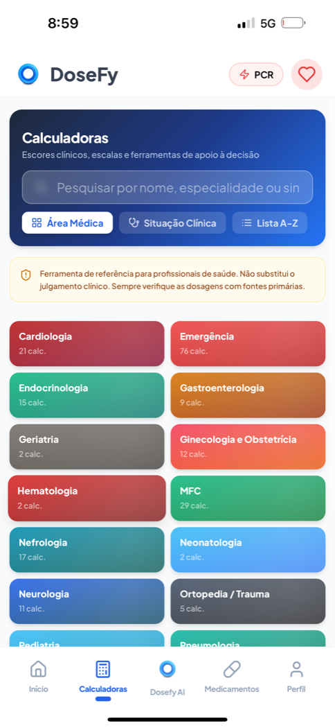 Tela do aplicativo Dosefy: Do escore ao plano de ação.